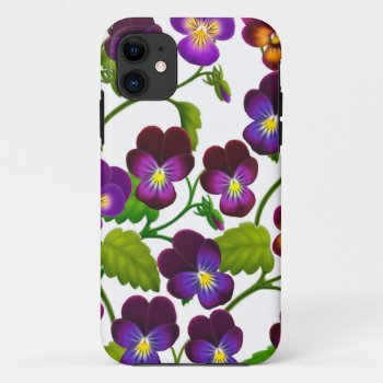 Purple Pansy Garden Flowers Iphone 5 Case by TheCasePlace at Zazzle