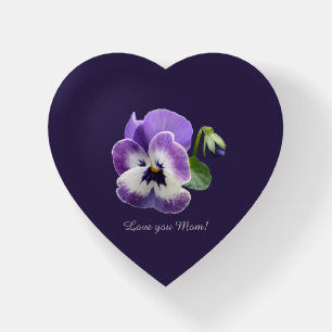 Purple Pansy Glass Paperweight