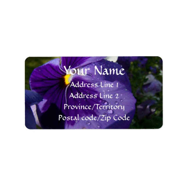 Purple Pansy Label (Front)