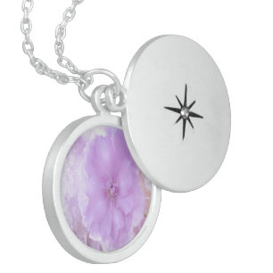 Purple Pansy Locket Necklace
