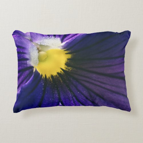 Purple pansy macro photograph elegant accent pillow