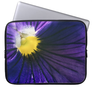 Purple pansy macro photograph elegant laptop sleeve