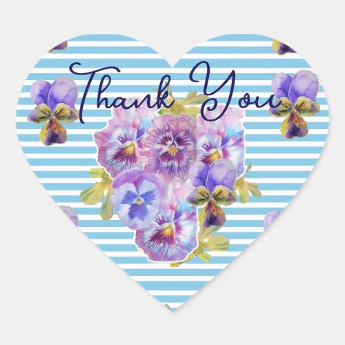 Purple Pansy Pansies Flower Pattern Thank You