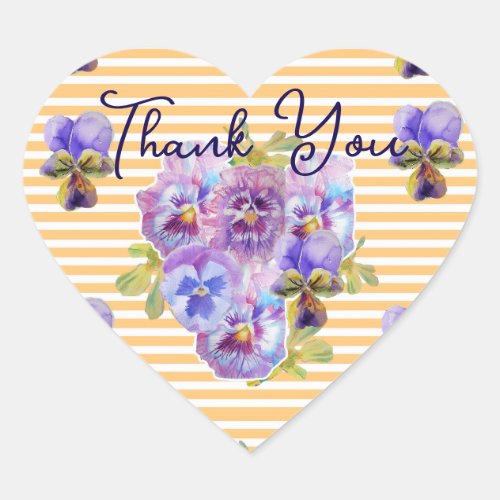 Purple Pansy Pansies Flower Pattern Thank You