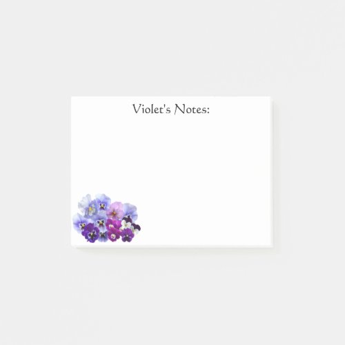 Purple Pansy Post_it Notes 4 x 3
