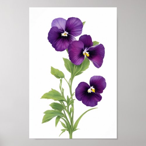 Purple Pansy Poster