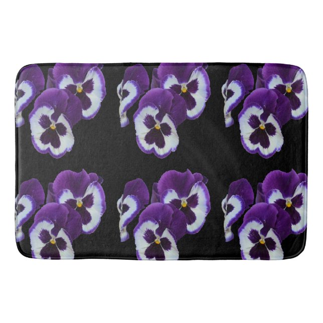 Purple Pansy Posy, Bathroom Mat (Front)