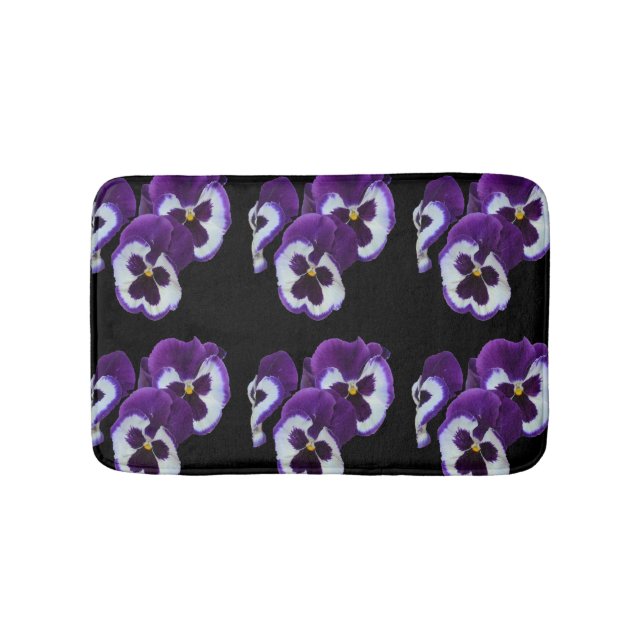Purple Pansy Posy, Bathroom Mat (Front)