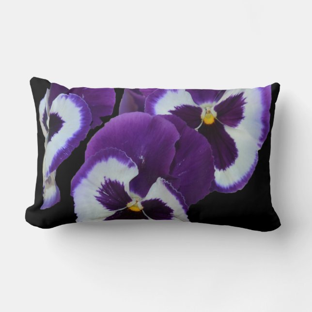 Purple Pansy Posy, Lumbar Pillow (Front)