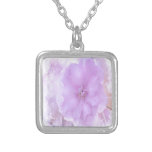 Purple Pansy Silver Plated Necklace