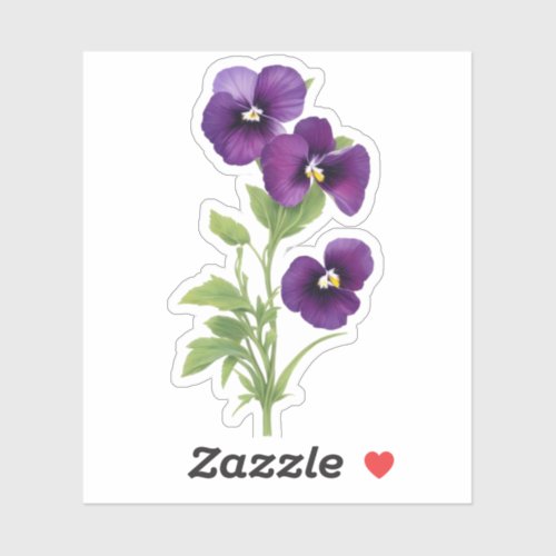 Purple Pansy Sticker