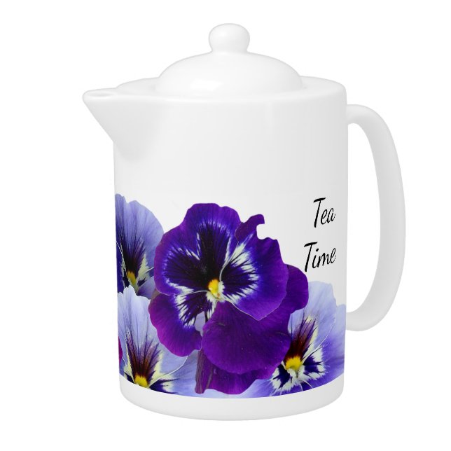 Purple Pansy Tea Pot (Right)