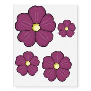 Purple pansy temporary tattoos