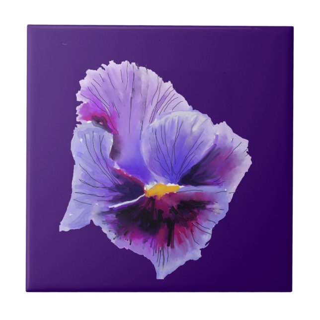 Purple Pansy Tile (Front)
