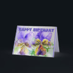 Purple Pansy Viola Watercolor Birthday Card<br><div class="desc">Hand painted watercolor from the violas growing in a pot here in my garden in spring. Send a card that delights in the color,  form and beauty of nature. A little smile in a card!</div>