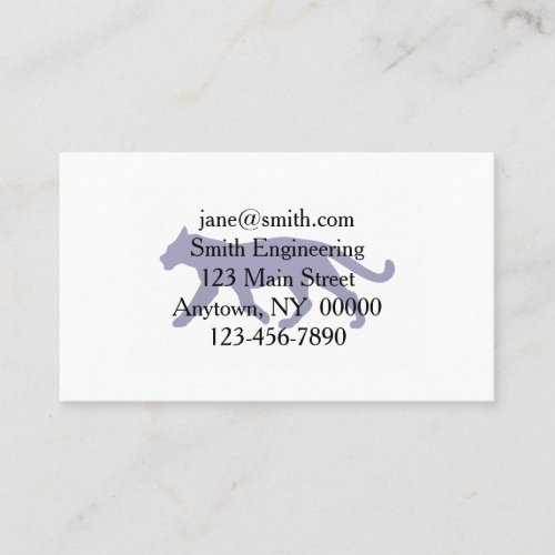 Purple panther silhouette _ Choose background colo Business Card