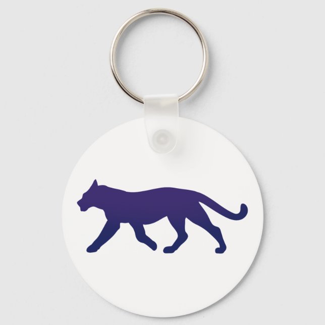 Purple panther silhouette - Choose background colo Keychain (Front)