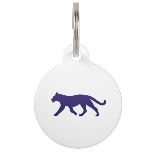 Purple panther silhouette _ Choose background colo Pet ID Tag