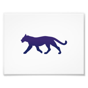 Purple panther silhouette - Choose background colo Photo Print