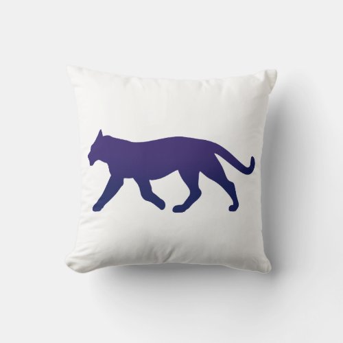 Purple panther silhouette _ Choose background colo Throw Pillow