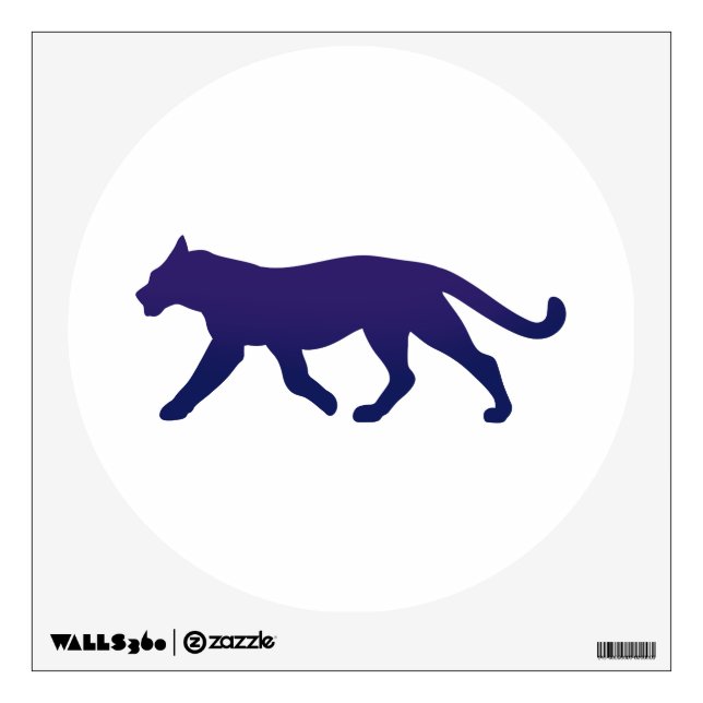 Purple panther silhouette - Choose background colo Wall Decal (Front)