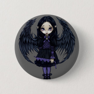 "Purple Paper Hearts" Button