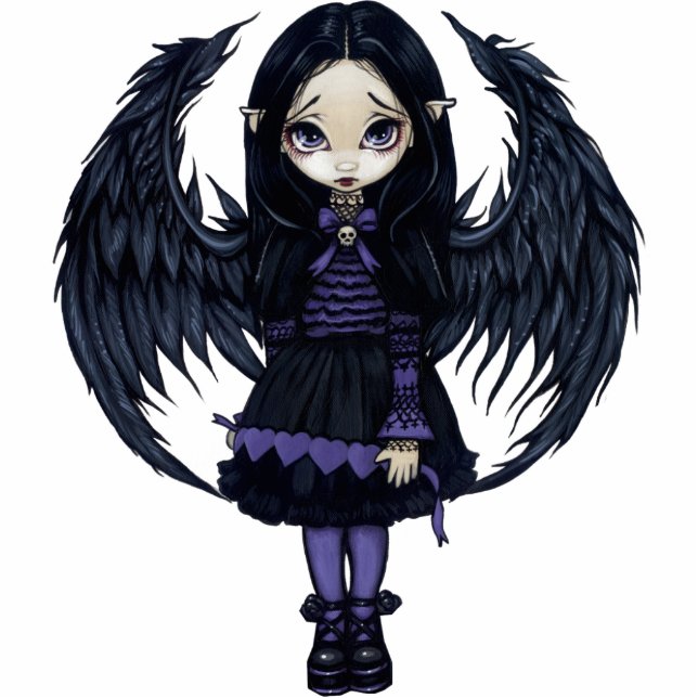 Purple Paper Hearts gothic fairy Photo Sculpture (Front)
