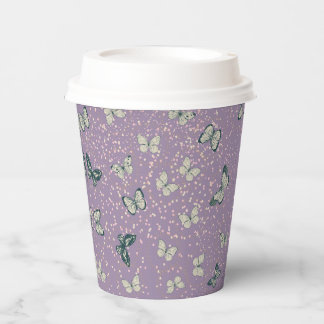 Purple Papillon Paper Cups
