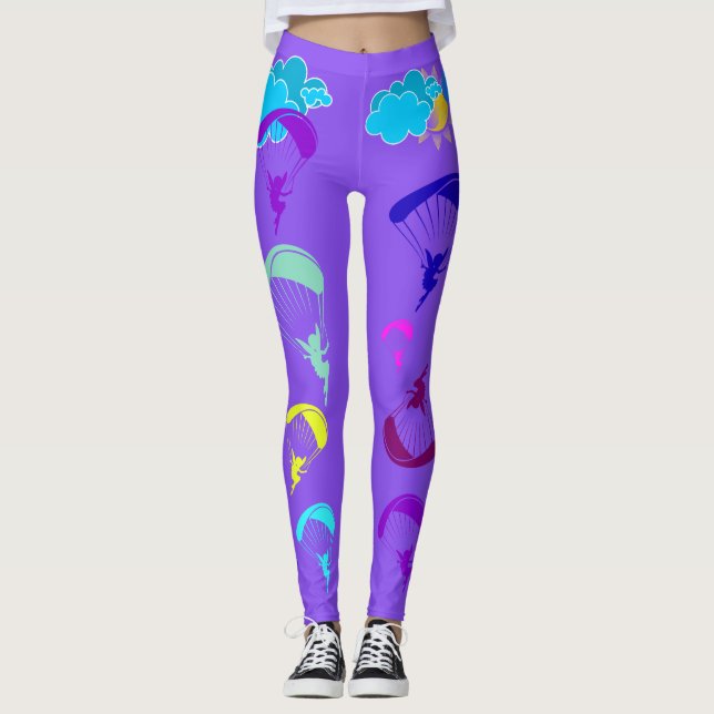 Purple Paragliding Pixie sunshine Leggings (Front)