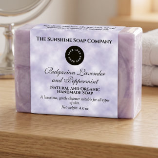 Purple Parchment Soap Packaging Label w Logo