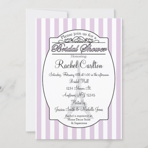 Purple Paris Bridal Shower Invitation