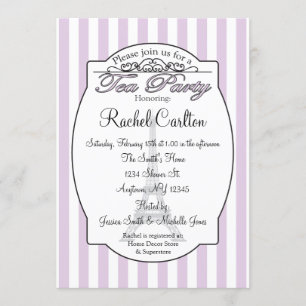 Purple Paris Bridal Tea Party Invitation