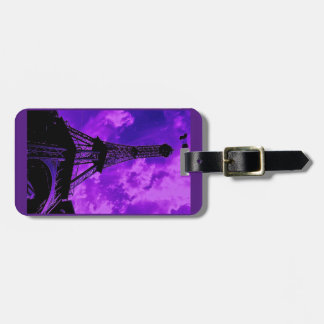 Purple Paris Luggage Tag