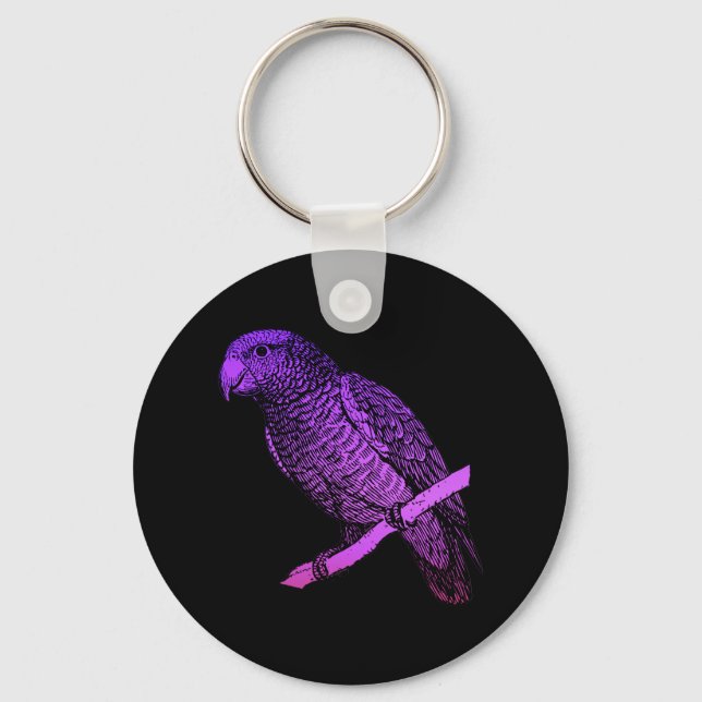 Purple Parrot Keychain (Front)
