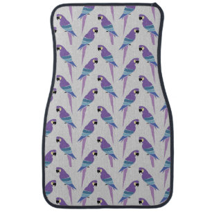 Purple Parrots Car Mat