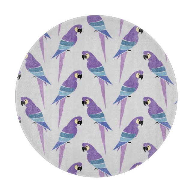 Purple Parrots Cutting Board (Front)