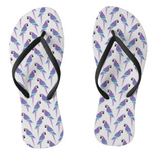 Purple Parrots Flip Flops
