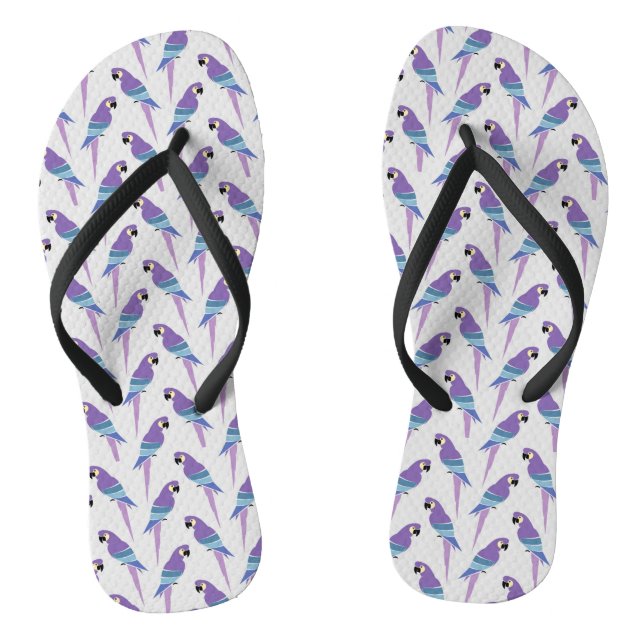 Purple Parrots Flip Flops (Footbed)