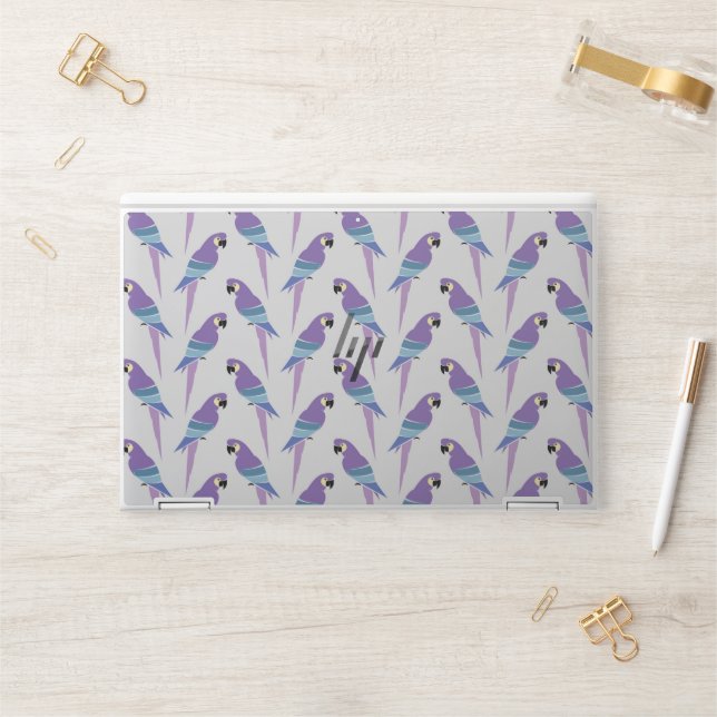 Purple Parrots HP Laptop Skin (Desk)