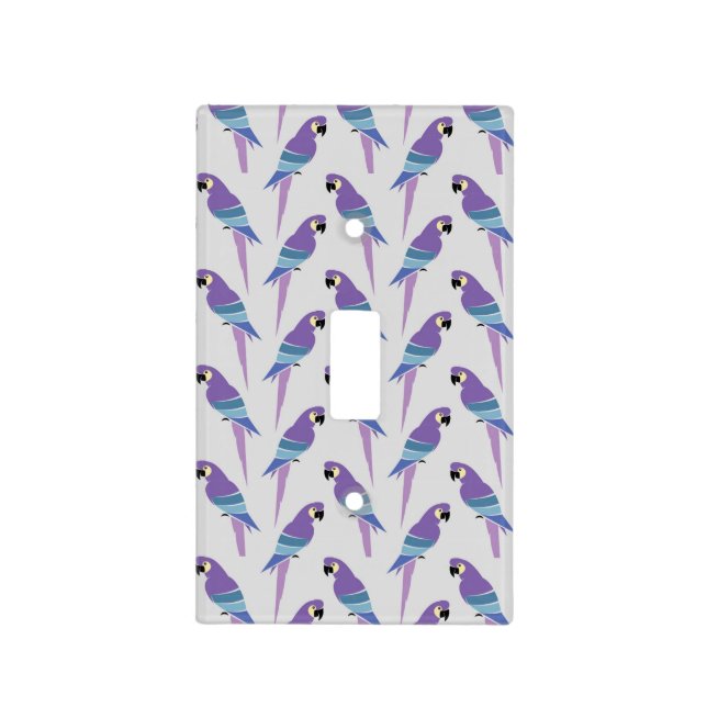 Purple Parrots Light Switch Cover (Front)