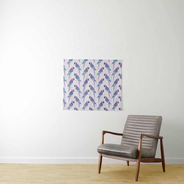 Purple Parrots Tapestry (In Situ (Horizontal))