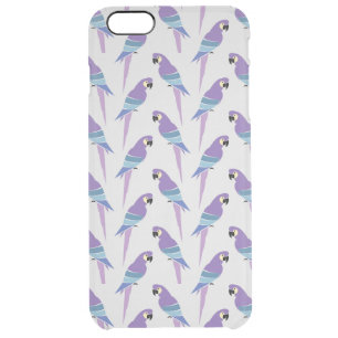 Purple Parrots Clear iPhone 6 Plus Case