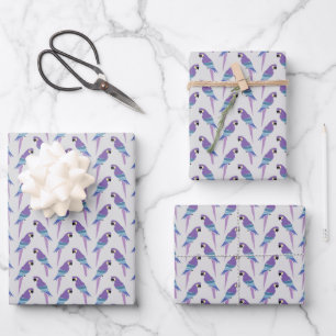 Purple Parrots Wrapping Paper Sheets
