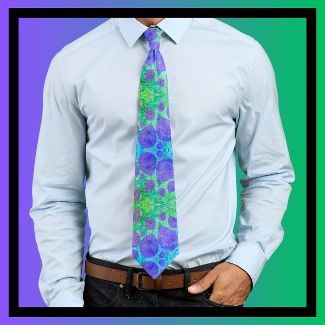 Purple Party Balloons Blue Green Abstract Art  Neck Tie (Creator Uploaded)