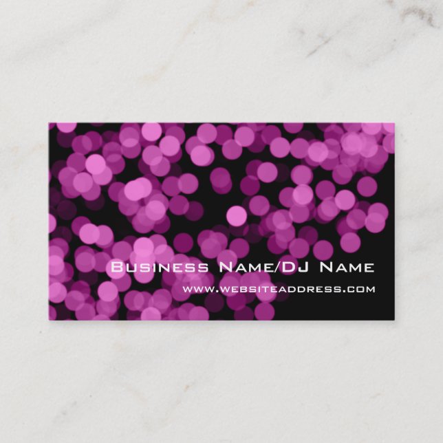 Purple Party Lights (Music or DJ) Business Cards (Front)