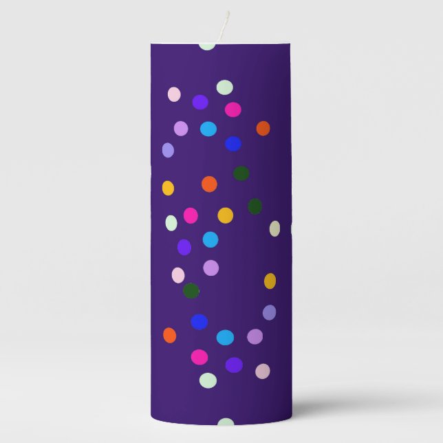 Purple Party Pillar Candle (Front)