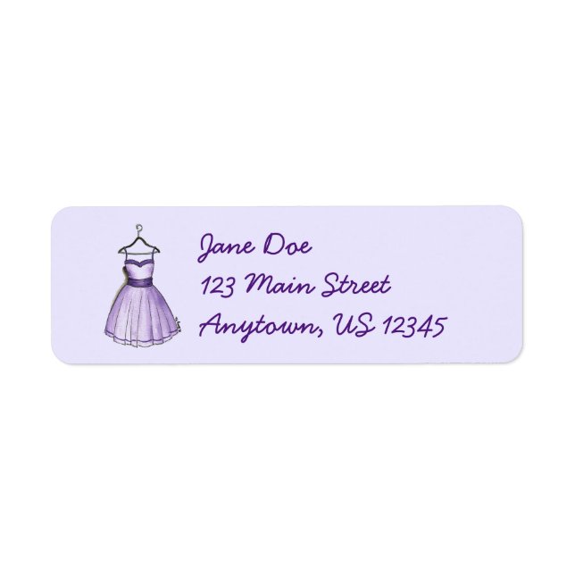 Purple Party Prom Dress on Hanger Fashionista Label (Front)