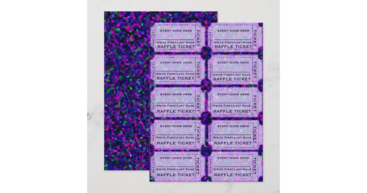 Purple Party Raffle Tickets for Invitations | Zazzle
