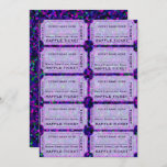 Purple Party Raffle Tickets For Invitations at Zazzle