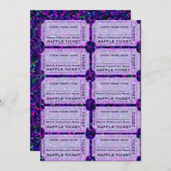 Purple Party Raffle Tickets For Invitations by GlitterInvitations at Zazzle